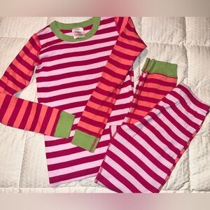 Hanna Andersson Striped Pink and Red Kids Pajamas Size 140 or size 10